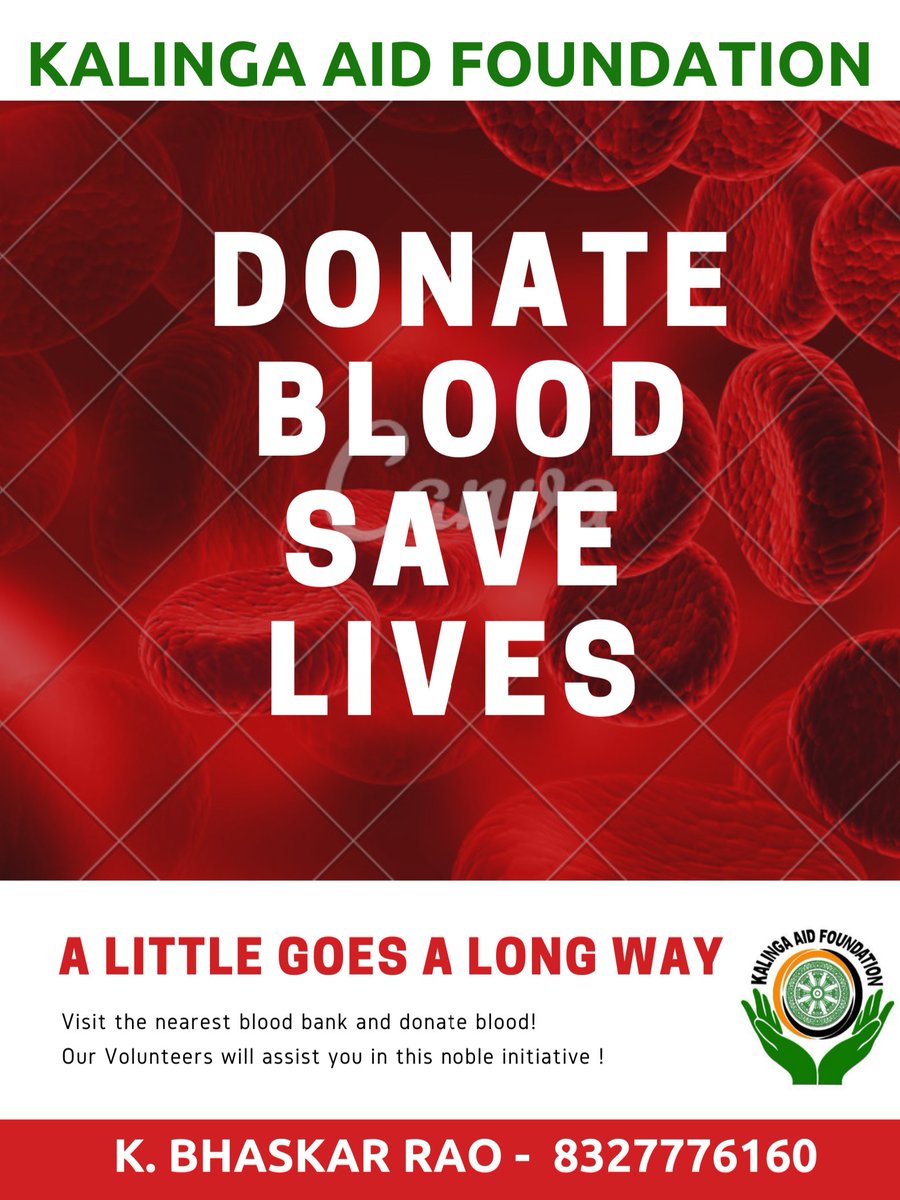 kalingaaid's tweet photo. On the occasion of #WorldBloodDonorDay, let us thank all the donors & appeal to others to come forward for blood donation.The blood you donate gives someone another chance at life. So give the gift of life & donate your blood.
#KalingaAidFoundation
#OdishaCares
@CMO_Odisha https://t.co/h4b3KbDSfS