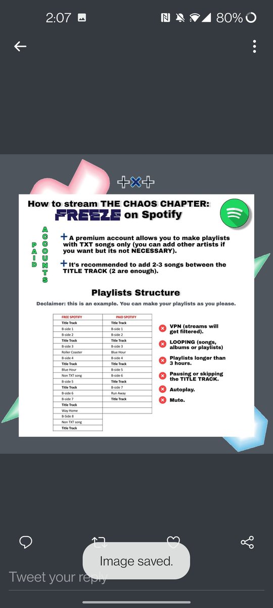 Kandier2's tweet photo. Hi moas!!! Keep streaming on Spotify and YouTube here are some tips on how to stream on Spotify and Youtube: #Streammagic #0X1LOVESONG #TXT_FREEZE #TXTBB200TOP5 #TXT_Magic #spotify #YouTube https://t.co/VAvWF6II5g