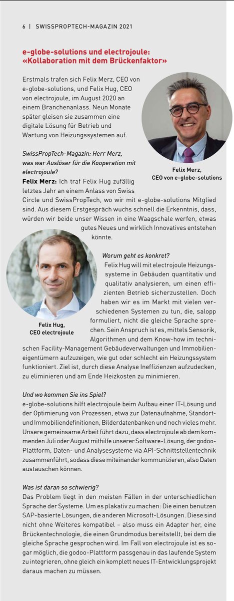 globe_ag's tweet photo. "Collaboration with #innovation potential"🚀
This is really a successful story how to find the right collaboration💪. Read more in the new magazine from #SwissPropTech: SwissPropTech Magazin by Swiss Circle - Issuu https://t.co/ImUEwPpCPB