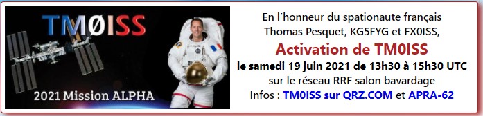 Jean-François F1EVM (@f1evm) on Twitter photo Activation de #TM0ISS sur le réseau #RRF Salon Bavardage, samedi 19 juin 2021 de 13h30 à 15h30 UTC.
En l'honneur de Thomas Pesquet <a href="/Thom_astro/">Thomas Pesquet</a> . #APRA62 #RRF #radioamateur #hamradio Activation de #TM0ISS sur le réseau #RRF Salon Bavardage, samedi 19 juin 2021 de 13h30 à 15h30 UTC.
En l'honneur de Thomas Pesquet <a href="/Thom_astro/">Thomas Pesquet</a> . #APRA62 #RRF #radioamateur #hamradio