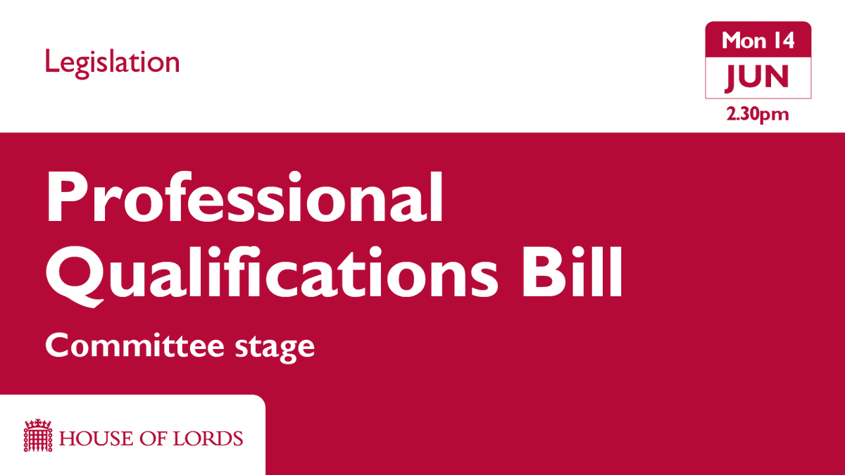 UKHouseofLords's tweet photo. Line by line check and change of #ProfessionalQualificationsBill continues at 2.30pm. #HouseofLords discusses ministers' powers to change the law and international agreements for recognition of qualifications, learn more https://t.co/iVmTnktQuO https://t.co/MM2Hdk8cex