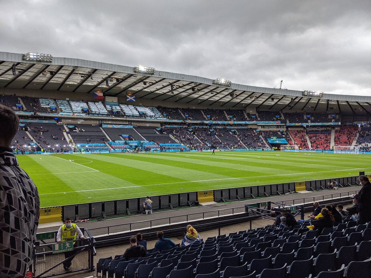 TheChrisGibb's tweet photo. Not what I'd dreamed for my first time seeing Scotland at a finals (in person) but here we go! #SCOCZE #YESSIRICANBOOGIE #EURO2020 https://t.co/AzQEtwA7c8