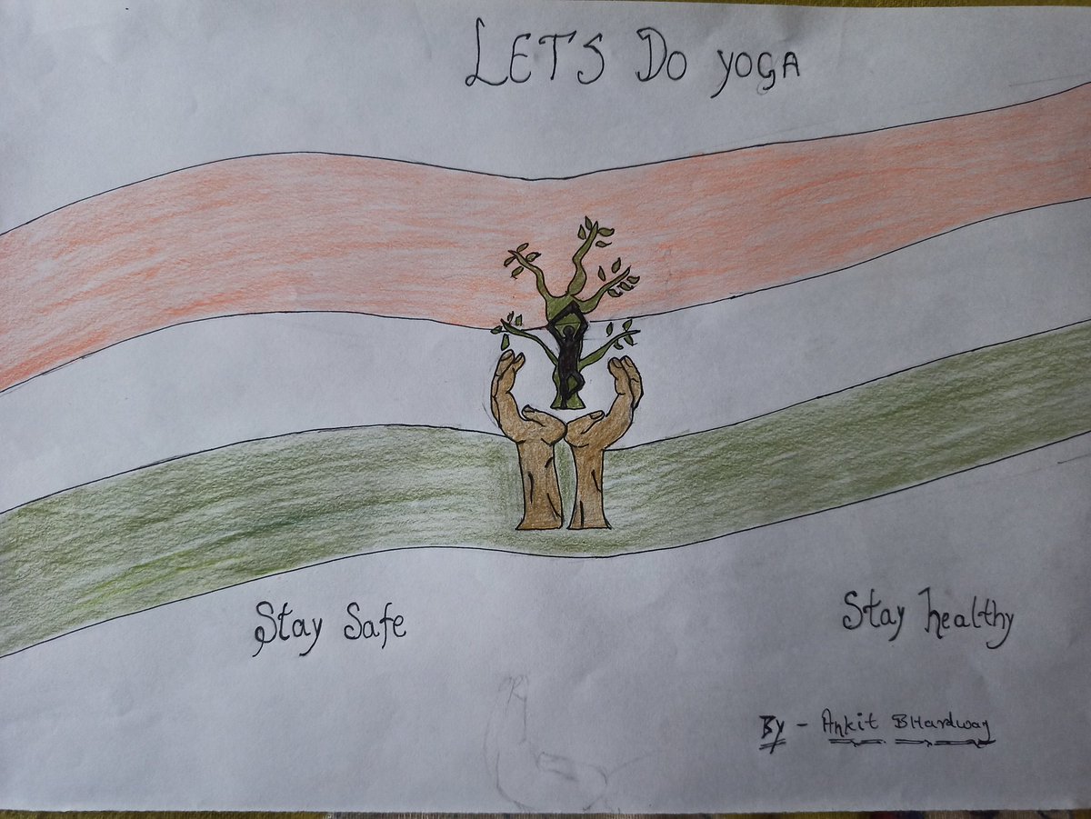 #yoga #yogaforhealth  NSS volunteer make hand made poster on yoga.#letsdoyoga stay safe stay healthy. @PMOIndia  @rashtrapatibhvn  @CMOFFICEHP  @KirenRijiju  @DC_Shimla  @FitIndiaOff  @YASMinistry  @NSSRDChandigarh @_NSSIndia @DDNewsShimla @AUHimachal @YogaWorks @Rajkumarnss