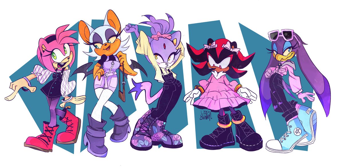 Went through my wardrobe and decided to dress some characters up in my clothes 😊
#SonicTheHedgehog #Sonic #sonicart #RougeTheBat #AmyRose #BlazeTheCat #ShadowTheHedgehog #WaveTheSwallow #sonicfanart #art #Anthro