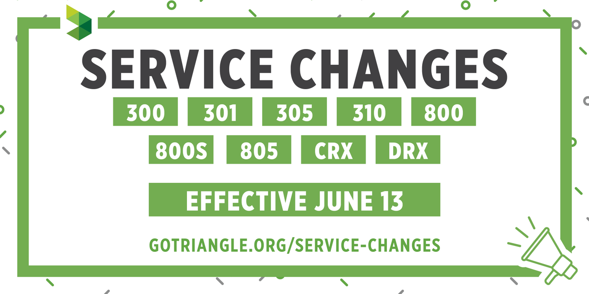 GoTriangle's tweet photo. BEGINNING TODAY: Due to a shortage of bus operators affecting transit agencies across the country, GoTriangle will temporarily reduce service on these routes. Please check ur route before heading to a stop. We apologize for any inconvenience. MORE: https://t.co/lhn4DY7iLn https://t.co/zmxuIjiIJR