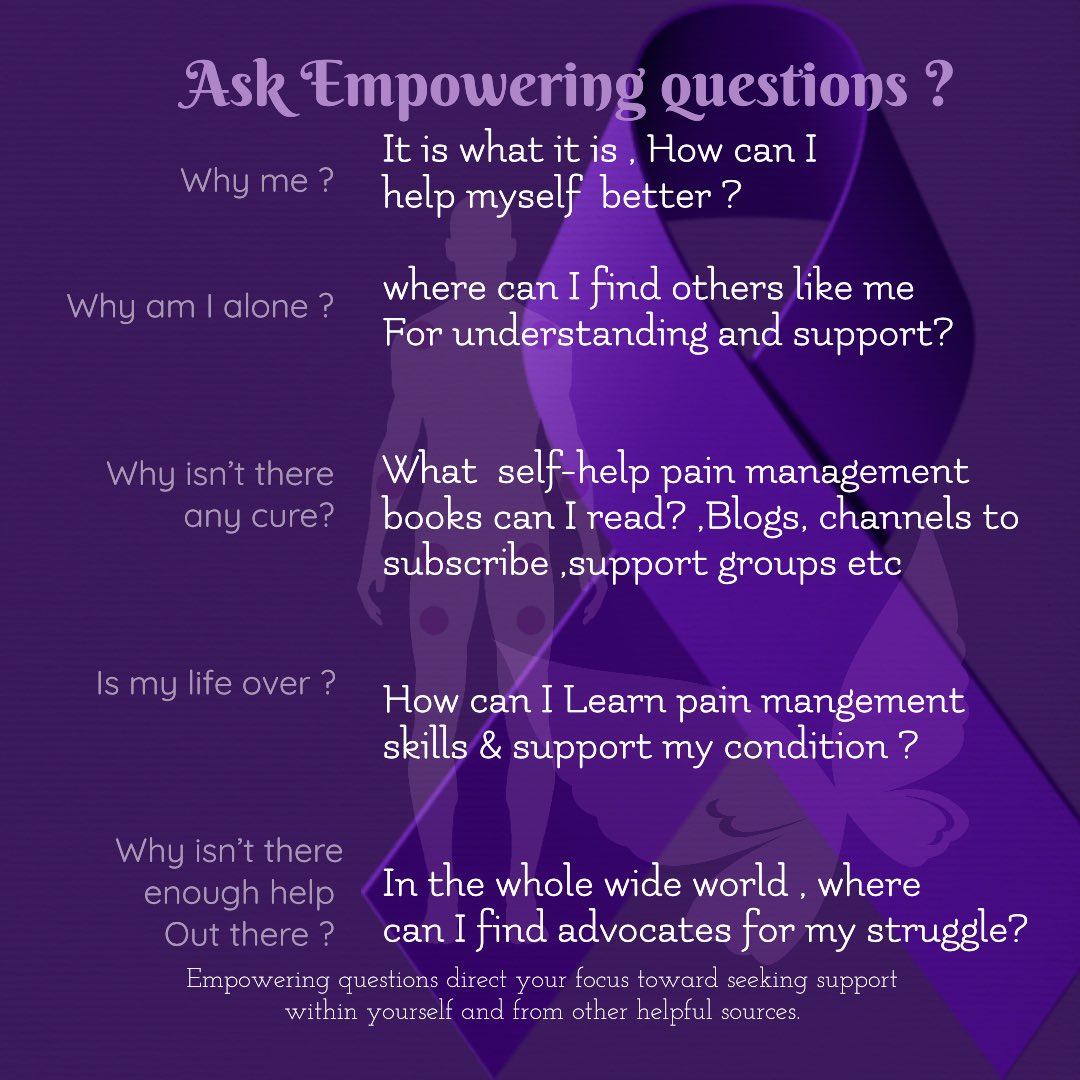 Empowering questions direct U toward discovering how to manage your struggles.The opposite are questions disguised as defeat statements that keep U stagnant & Gloom-ridden #positive #EmpowermentForAll #Fibromyalgia #chronicillness #fibromyalgiawarriors #HealthyLiving #Spoonielife