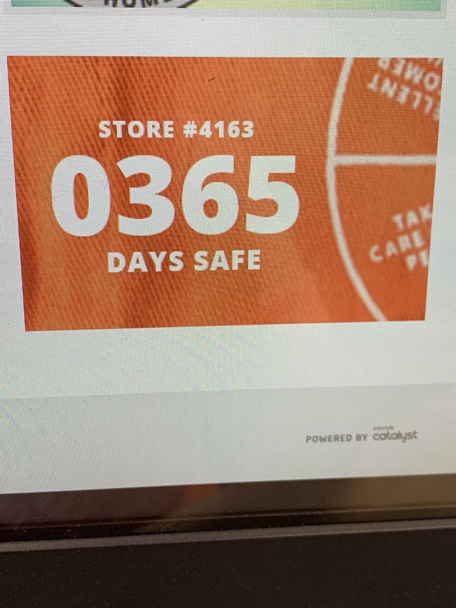 Very proud of all of our associates for working safe. Let’s keep this going. #always go home safe to your family and friends.