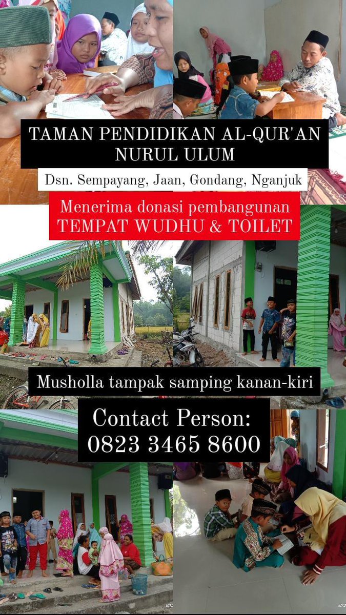 Bersama ini kami juga memohon bantuan kepada segenap pembaca untuk ikut serta menyebarkan info donasi ini. Semoga Allah berikan balasan terbaik bagi segenap muhsinin.

Info lebih lanjut silahkan hubungi TELP/WHATSAPP 0823 3465 8600 (ustdh. ANA)