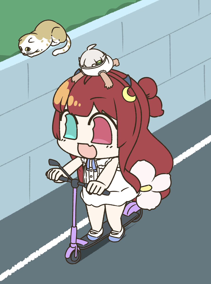 キックボードで走り出すロアちゃん ロアちゃんは愛用してきた自転車は何年目かな プラニトルム星人 リリンはほぼ女の子だとかのイラスト キックボードで走り出すロアちゃん ロアちゃんは愛用してきた自転車は何年目かな プラニトルム星人 リリンはほぼ女の子だとかのイラスト