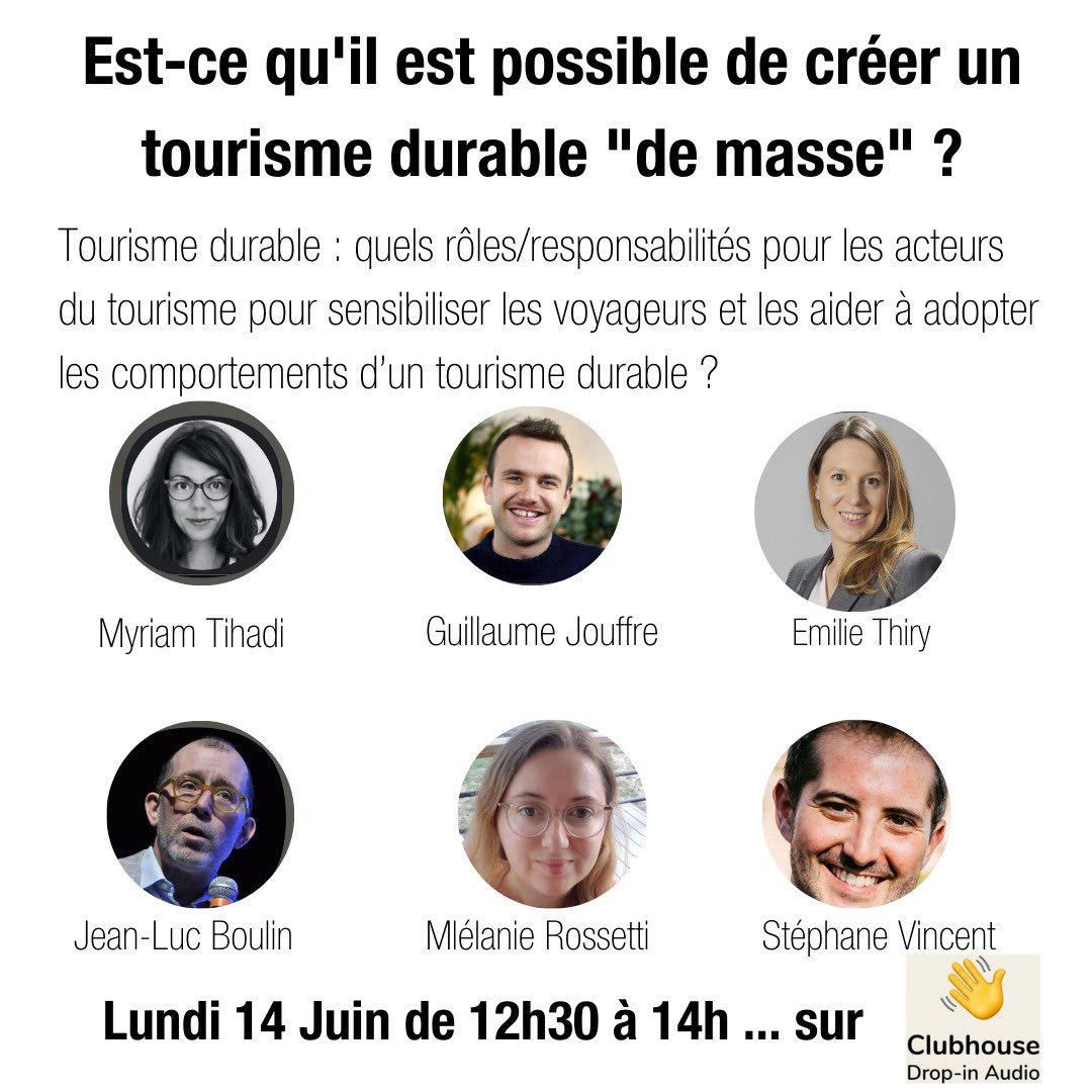 Aujourd’hui la #midinale avec Élé Asu  reprend  😁 à 12h30 sur ce lien :

✅ lnkd.in/gP6qu87

🌱 Quels #rôles/responsabilités pour les acteurs du tourisme pour sensibiliser les voyageurs et les aider à adopter les comportements d’un tourisme #durable ?