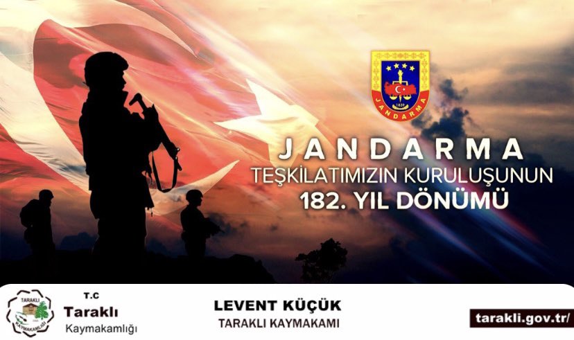 Milletimizin huzur ve güvenliği için gece gündüz demeden fedakarca çalışan Jandarma Teşkilatımızın 182. kuruluş yıl dönümü kutlu olsun. 

Bu vesileyle tüm şehitlerimizi rahmet, gazilerimizi şükranla anıyorum.
