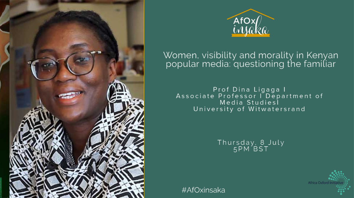 How do women's bodies come to be seen as unruly? At our insaka on July 8, Prof Dina Ligaga will explore how representations of women who transgress patriarchal norms in Kenyan popular culture influence our understanding of femininity &amp; morality. Register: bit.ly/3go3jQa