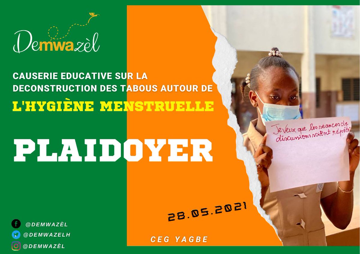 Les filles et les garçons du CEG YAGBÉ s'expriment. 🔊🔊

Les causeries et les débats sur la question des règles contribuent à l'accès des informations et une déconstruction des mythes sur les règles..🩸🩸

✅ Plus de causeries dans les collèges moins de mythes sur les menstrues.