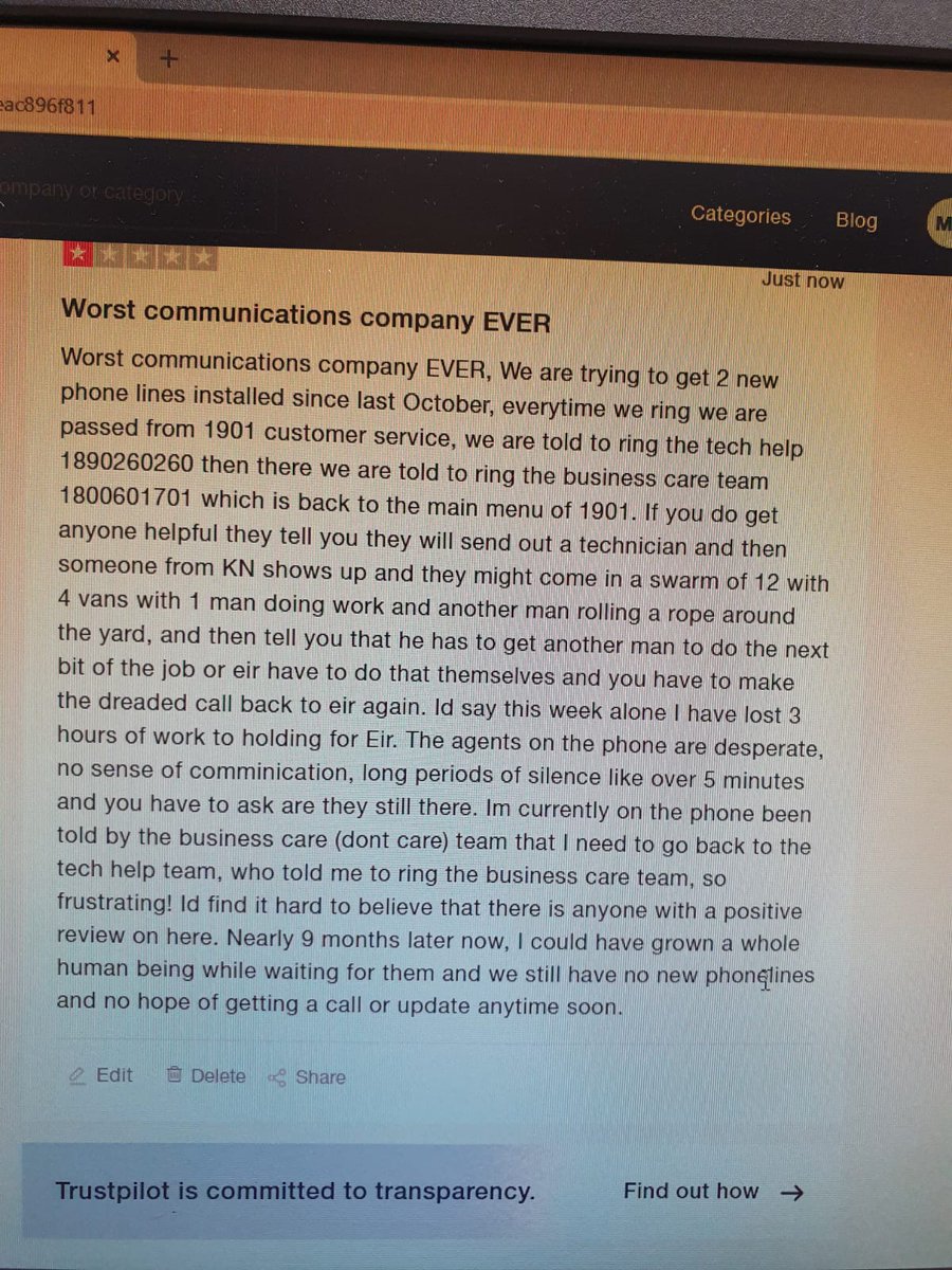 gusclad's tweet photo. @eir any chance of getting a call back 0719647035
absolutely sick of holding and getting no update.... https://t.co/bxzmQiaLNB
