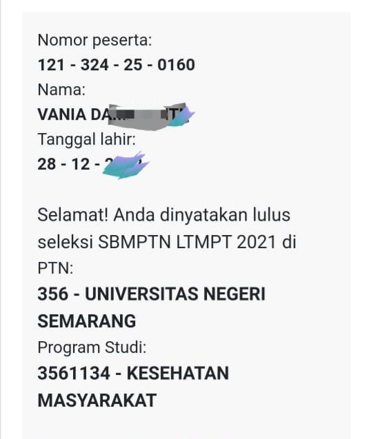 Wuach..selamat ponakanku...
Akirnya bisa masuk PTN juga...
Moga sukses terus ya