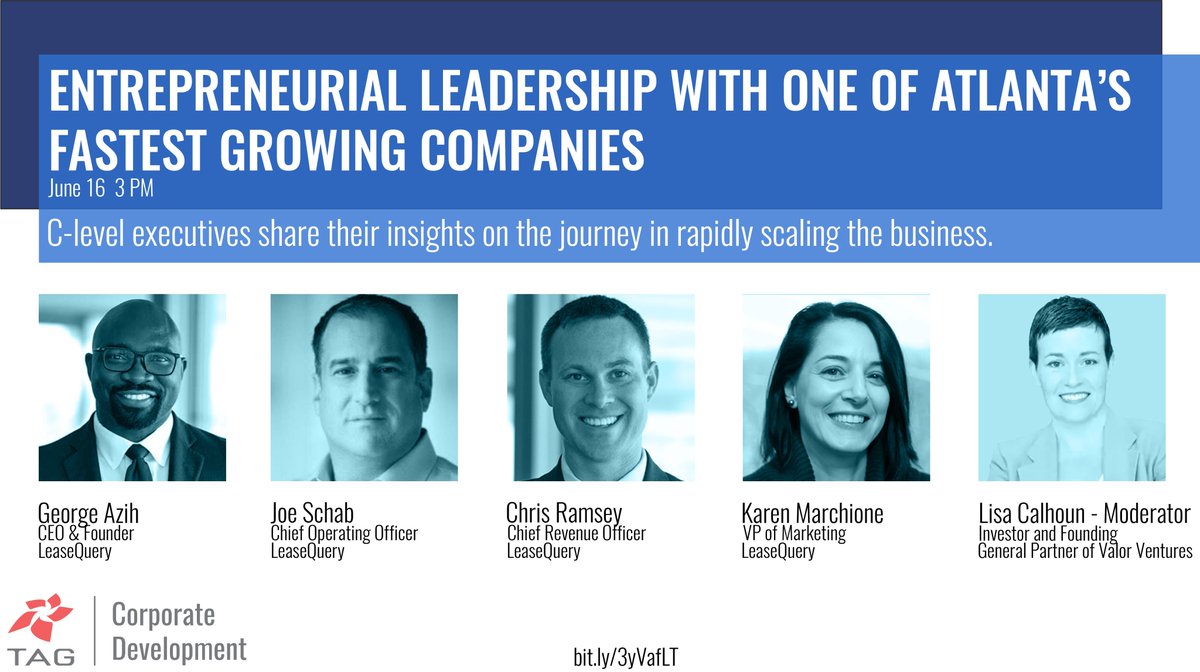 TAG CXOs – LeaseQuery (Wed June 16 | 3-4:30pm ET) Deloitte Fast 500 &amp; Inc. 5000 fastest-growing, $40M Series-A from Goldman Sachs. members.tagonline.org/calendar/Detai…