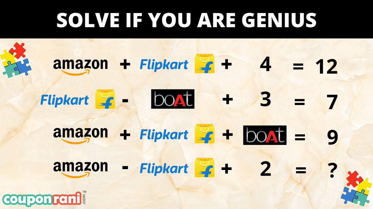 Its fun time😀
Are you smart enough to solve this interesting puzzle?
Solve this math puzzle & retweet so that your friends may also enjoy it.
Comment your answer below. Let's see how many of you can answer it correctly.
#ContestAlert #contestalertindia #puzzlegame #puzzle https://t.co/gFSQFTAruB