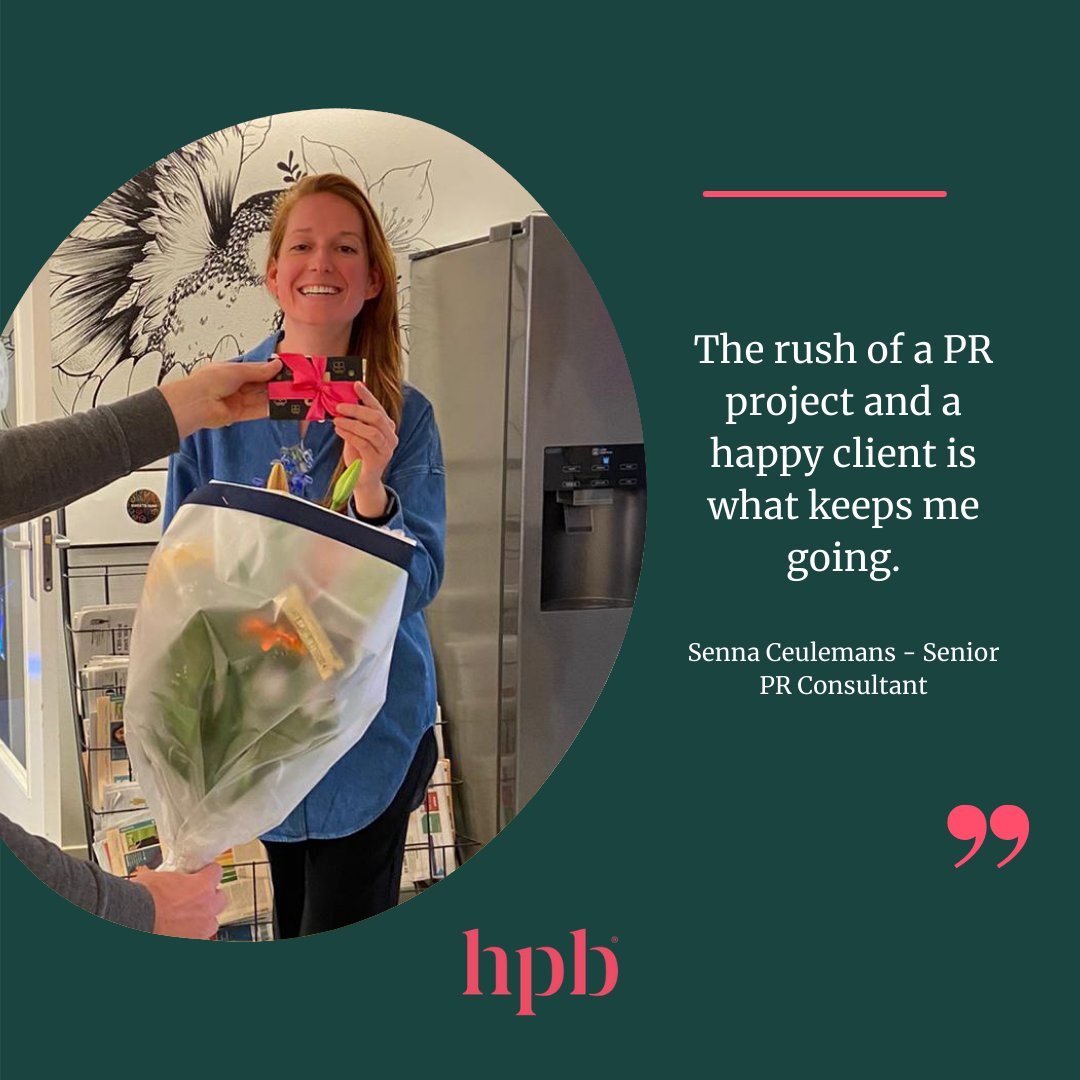 Why we do what we do? 🤷 — Senna celebrated her fifth year at HPB last month! High time to find out if she still enjoys it. "As a PR consultant, you are the anchor in projects and have to be on top of everything. This rush &amp; a happy client, that's what still gives me energy!