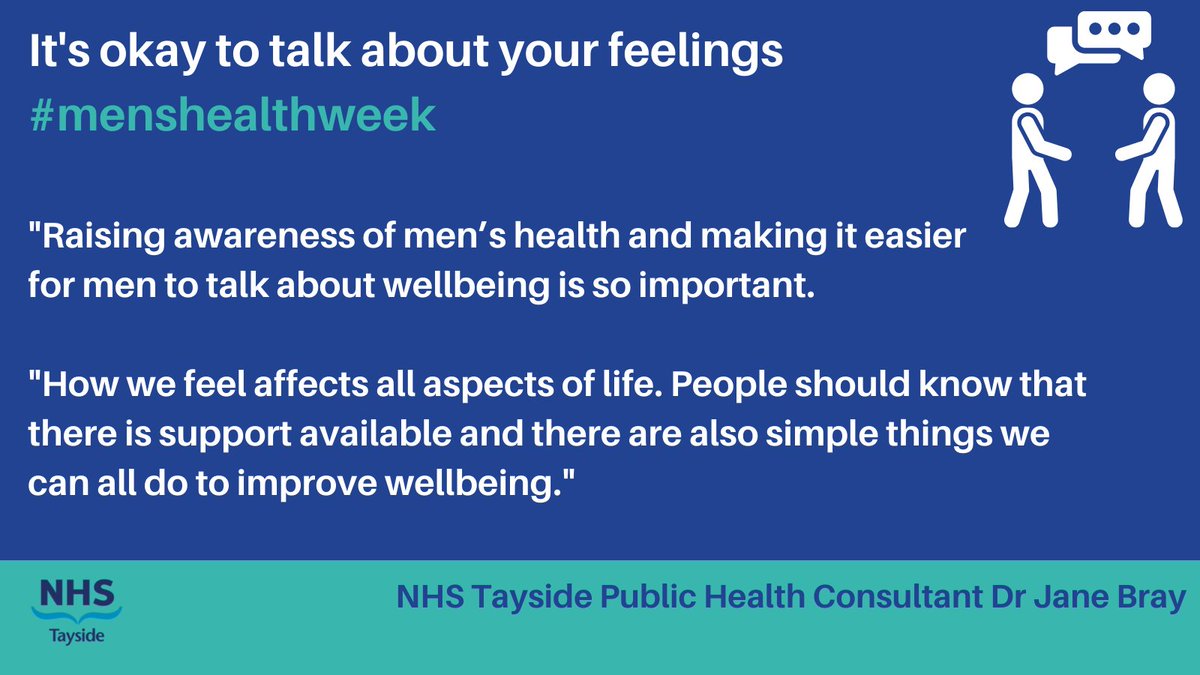 Men in Tayside are being encouraged to talk about their feelings and their mental health as part of Men’s Health Week (14-21 June).

tinyurl.com/2r4xhuew