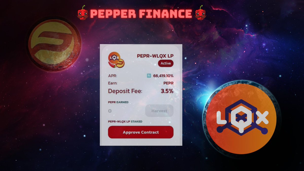 Project ₱EPS | PEPShip.com - World's Largest Store (@projectpeps) on Twitter photo 🌶️Be the Early Farm to enjoy High APR at $WLQX and $PEPR DeFi Farm at #PepperFinance
🚜Up to APR at <a href="/lqxcoin/">LQX Coin</a> #YieldFarm
🏆Earn #PEPR Tokens
🔗 app.pepr.finance
<a href="/cz_binance/">CZ 🔶 BNB</a> #BSC <a href="/AdsCryptonimus/">Cryptonimus Ads</a> #DeFi #PEPS <a href="/CoinMarketCap/">CoinMarketCap</a> <a href="/coingecko/">CoinGecko</a> #pancakeswap <a href="/Eljaboom/">Elja 🌋 🦍</a> 🌶️Be the Early Farm to enjoy High APR at $WLQX and $PEPR DeFi Farm at #PepperFinance
🚜Up to APR at <a href="/lqxcoin/">LQX Coin</a> #YieldFarm
🏆Earn #PEPR Tokens
🔗 app.pepr.finance
<a href="/cz_binance/">CZ 🔶 BNB</a> #BSC <a href="/AdsCryptonimus/">Cryptonimus Ads</a> #DeFi #PEPS <a href="/CoinMarketCap/">CoinMarketCap</a> <a href="/coingecko/">CoinGecko</a> #pancakeswap <a href="/Eljaboom/">Elja 🌋 🦍</a>