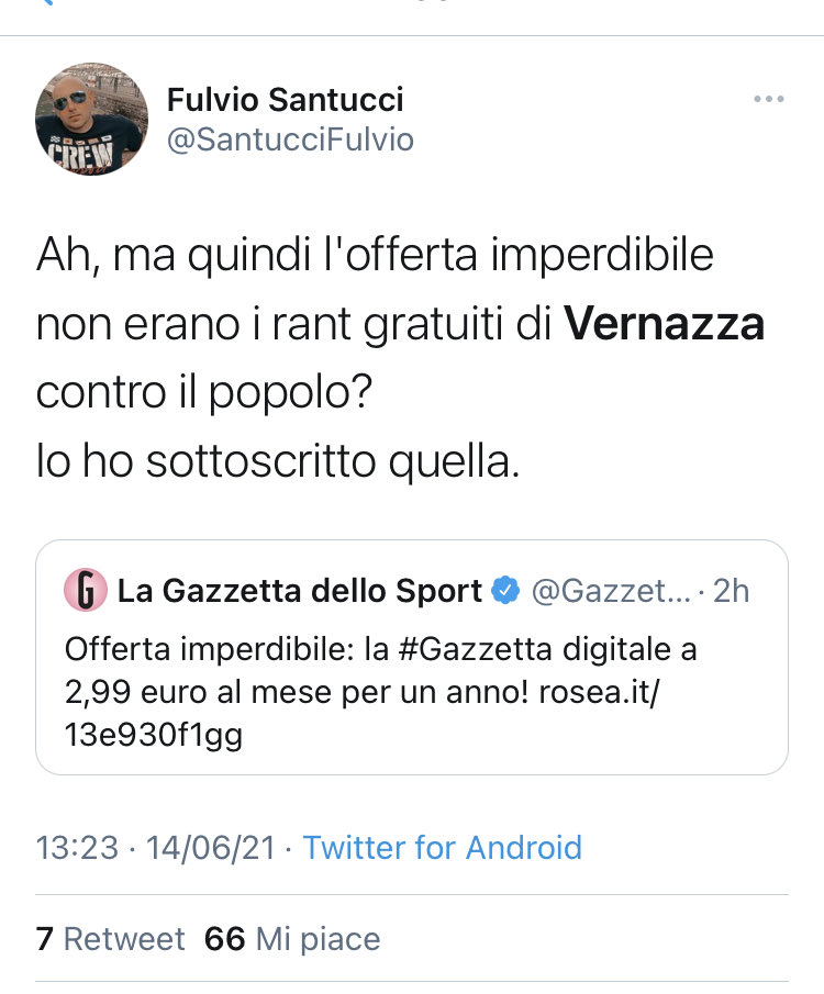Ma quale popolo, ⁦@SantucciFulvio⁩ 
Il popolo, quello vero, sta da un’altra parte

I free rant (oh yes) hanno come target (oh riyes) la bolla (bubble) autoreferenziale in cui vi dimenate, una bolla (bubble) peraltro piena di disagiati anonimi