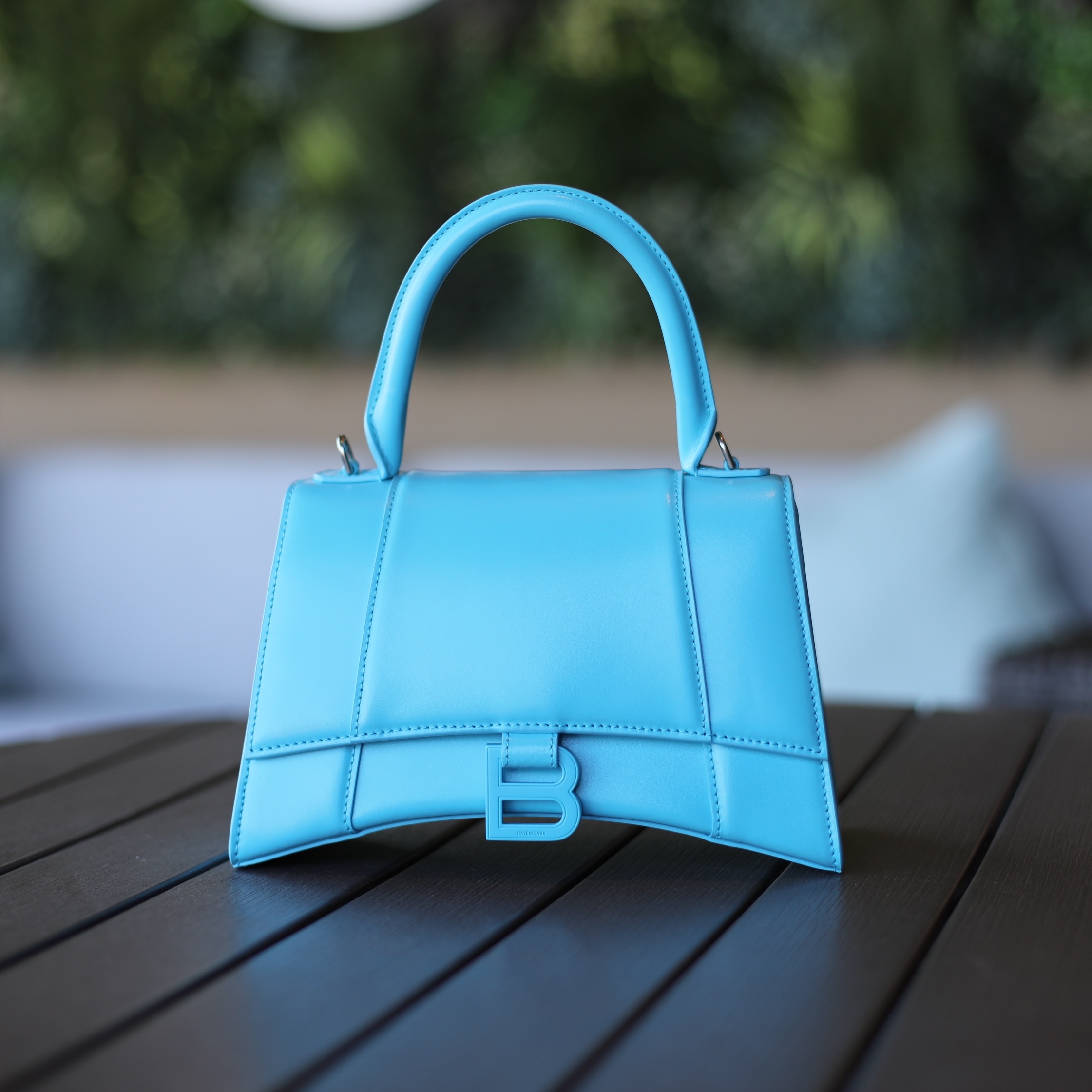 Balenciaga 2021 Hourglass Mini Top Handle Bag