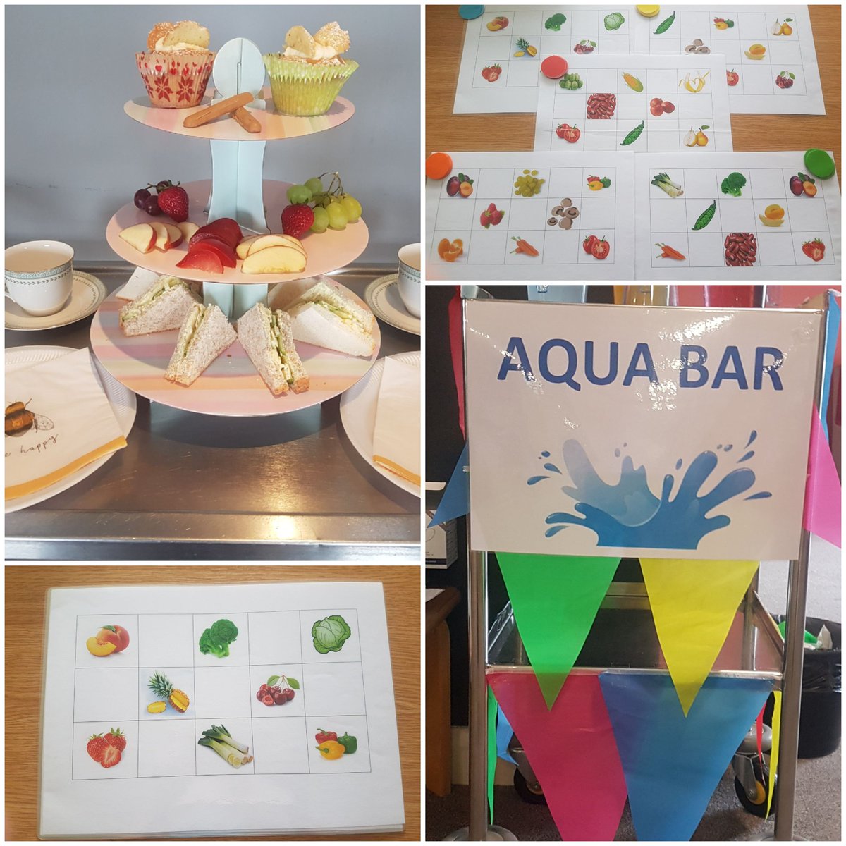 Michell86248505's tweet photo. #NutritionandHydrationWeek2021 
#teamstamford 
Day 1, afternoon tea for Patients and relative to enjoy together, game of healthy options bingo, jazzed up Patients Aqua bar. 
@amakepeace1 @GraceWall @tandgicft https://t.co/b0eVSeFp8O