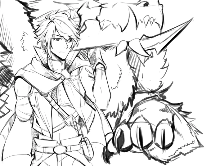 Stress reliver doodles humu, I haven't drawn a guy or beast in months was a relaxing draw 