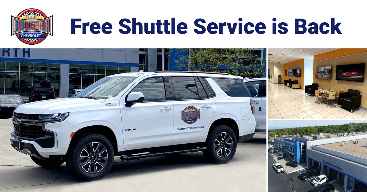 BozarthLoneTree's tweet photo. Shuttle service is back! Need to get back to work or home while your vehicle is in the shop? Use our courtesy shuttle service and we’ll drop you off where you need to go, then pick you up when your car is ready to roll!

#EdBozarthChevy #MostTrustedNameInService #EdBozarthService https://t.co/CijunziVqo