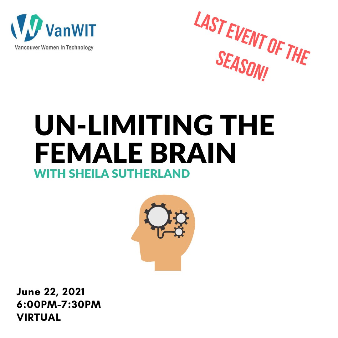 Join us for the last event of the season on June 22nd from 6:00 to 7:30 PM with Sheila Sutherland!

Sheila will help us learn more about how to break the barriers that our own brain sometimes puts on ourselves! 

Sign up here today: eventbrite.ca/e/un-limiting-…