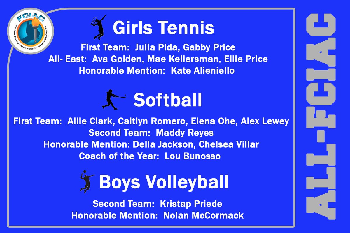 Congratulations to all of our Falcons who were named to the All-FCIAC teams for the Spring 2021 season!
#ctbase #ctgolf #ctlax #ctglax #cttrack #ctbten #ctgten #ctsb #ctvb