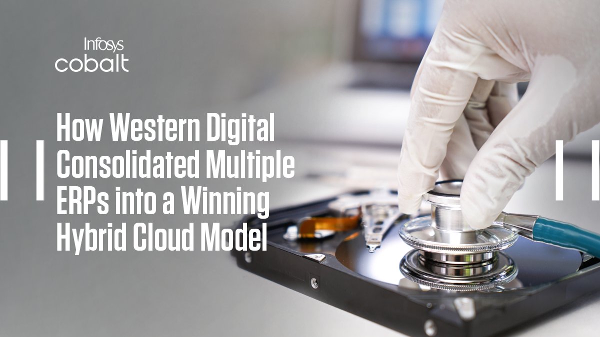 Infosys's tweet image. Learn about a combination of approaches that allowed Western Digital to consolidate processes, migrate functionality and achieve a seamless exchange between on-premises &amp;amp; #cloud environments across the globe infy.com/3xhwIAY #HybridCloud #CloudTransformation #InfosysCobalt