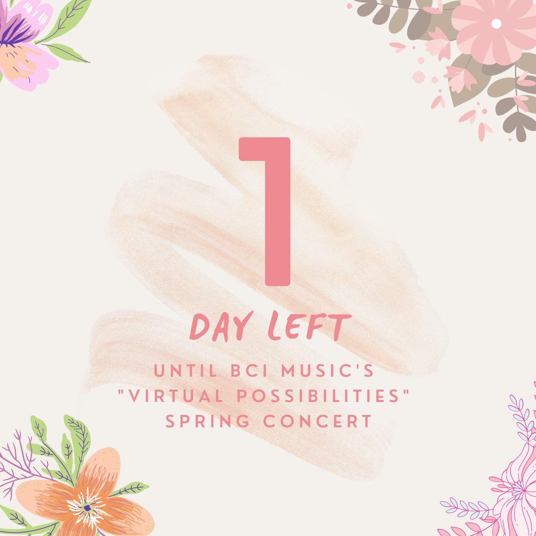 One more day to sign up to watch “Virtual Possibilities”, <a href="/TDSB_BethuneCI/">Bethune CI</a> Music’s Spring Concert 

Visit your music google classroom, Bright Space, or Academic Workspace for the ticket form!  

Reserve your tickets before 12pm Tuesday!