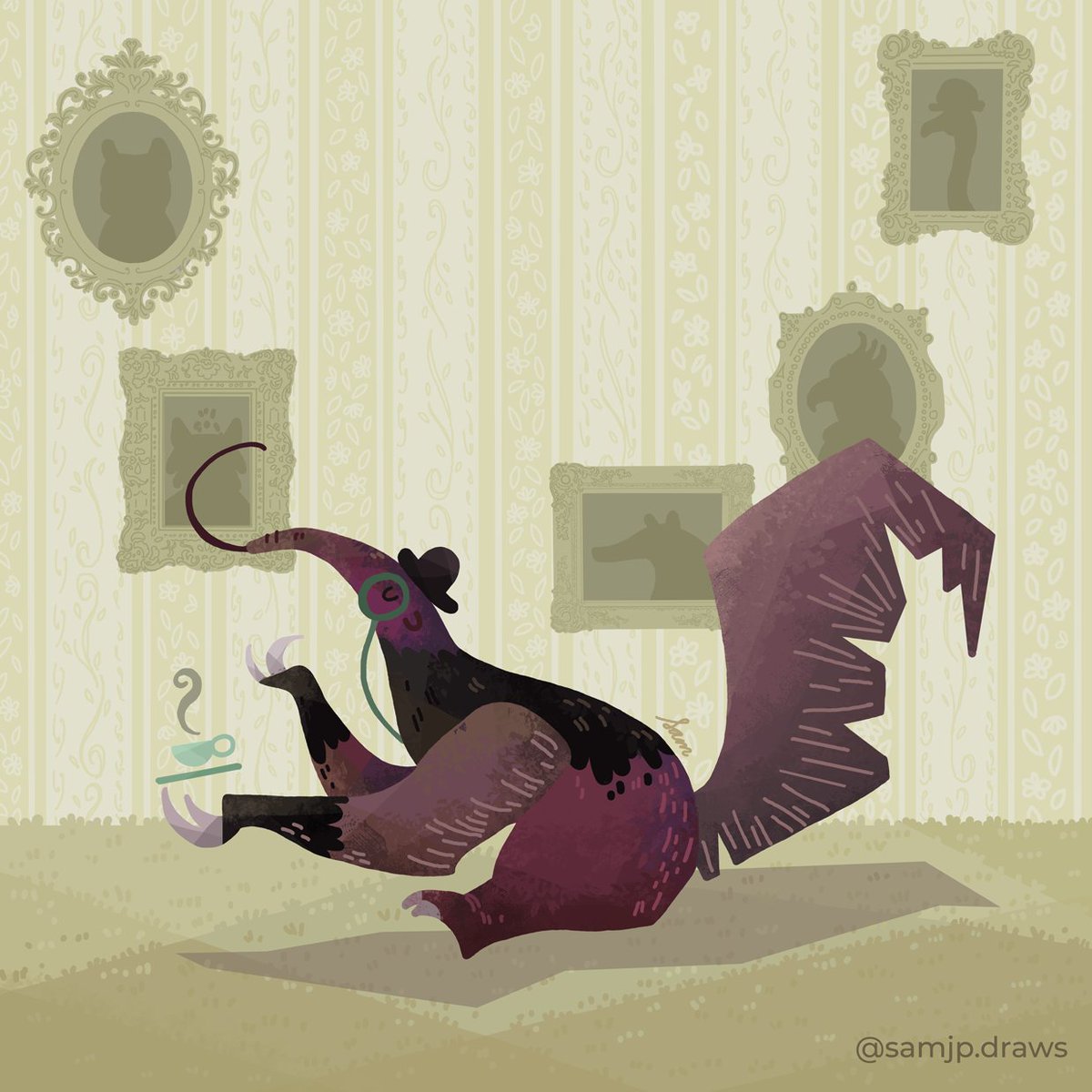 DirIllustration's tweet photo. It's always tea time somewhere... an anteater never forgets. ๐ฐ๏ธ Illustration by @samjp_draws
-
View more work: https://t.co/YOyASBrj0G
-
#kidlitart #childrenbooks #illustration #samillustration #teatime #anteater #elegance #animals #manor #mansion #characterart #kidsbooks https://t.co/jKjHUHrPuz