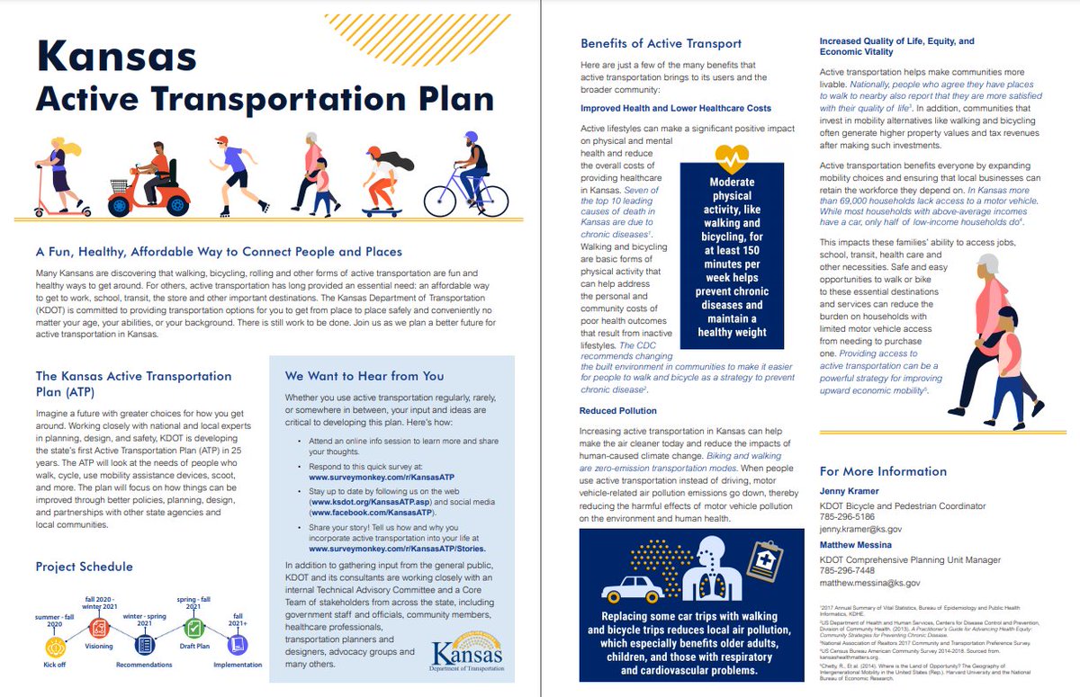 KansasCityKDOT's tweet image. REMINDER: public meetings tomorrow, June 15, for Kansas Active Transportation Plan (ATP). 
     10:30 am - 12 pm
     5:30 pm - 7 pm
🚴‍♀️🚶‍♀️👨‍🦼
To join –
     Zoom link: tinyurl.com/KansasATPMeeti… 
     Meeting ID: 953 3120 3876 
     Passcode: 156305 
#kck #planning #walkable #bikeable