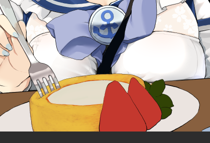 「ロールケーキむずかしい・・・ 」|デデチのイラスト