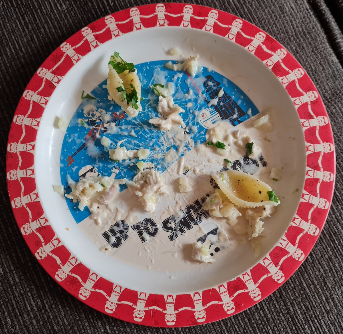 professor_dave's tweet image. I like to think it's a hybrid of American and Italian ideas that creates something new from leftover classic roast chicken. All I really care about is that the 8yo cleans his plate in record time! #sofadinner