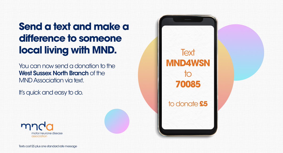 MNDwestsussex's tweet photo. Here’s a quick &amp; Easy way to donate to our branch #Text2Donate #MND https://t.co/2JKXu3kjth