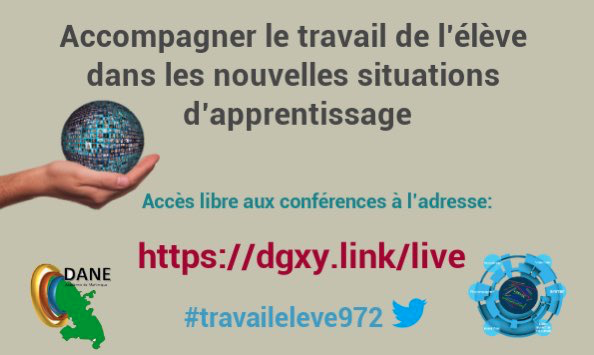 DaneMartinique's tweet photo. Plus que quelques instants avant l’ouverture des #webinaires « Accompagner le travail de l’#élève dans les nouvelles situations d’apprentissage ». Le fil d’ariane sur les réseaux sociaux : #travaileleve972. @DaneMartinique & @cardie972 @acmartinique @Canope_972 @INSPEMartinique https://t.co/6Mnx4Ici14