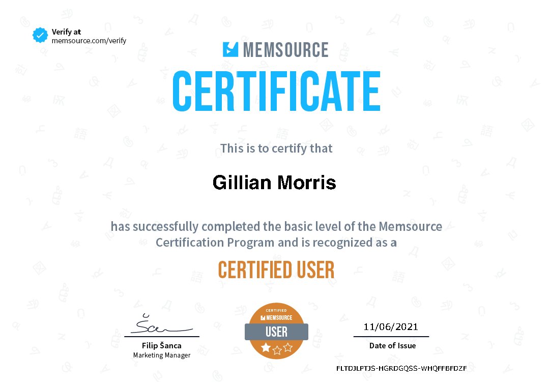 TMLtranslations's tweet image. Last week&apos;s achievement! 
#training #translation #memsource #projectmanagement #software