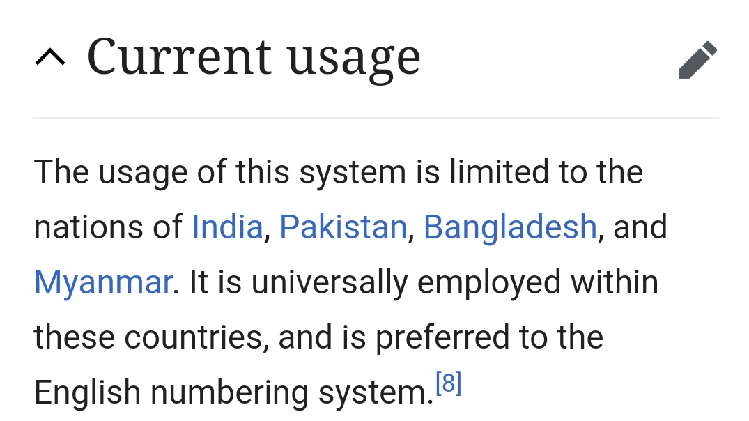 IkramHaider_'s tweet photo. Numbering System
ایک
دس
سو
ہزار
دس ہزار
لاکھ
دس لاکھ
کروڑ
دس کروڑ
ارب
دس ارب
کھرب
دس کھرب
نیل
دس نیل
پدم
دس پدم
شنکھ
دس شنکھ
#NumberingSystem #Count #Pakistan #Info https://t.co/kU33slGxMN