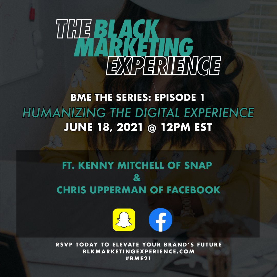 Passing along- The Black Marketing Experience - a virtual series that will deliver cutting-edge marketing tools &amp; expertise to black-owned businesses and further empower their growth and reach. The 1st ep of the series - 6.18.21. 
lnkd.in/e4TmMC5