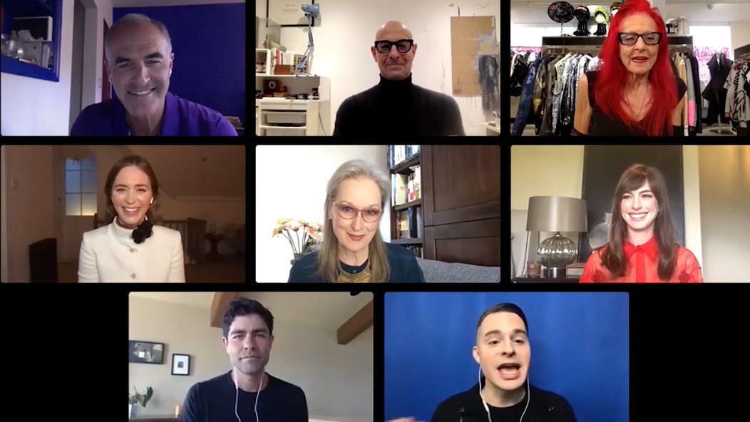 badpostblunt's tweet photo. The Devil Wears Prada cast reunite for their 15th anniversary. https://t.co/Q73K2pUWTL