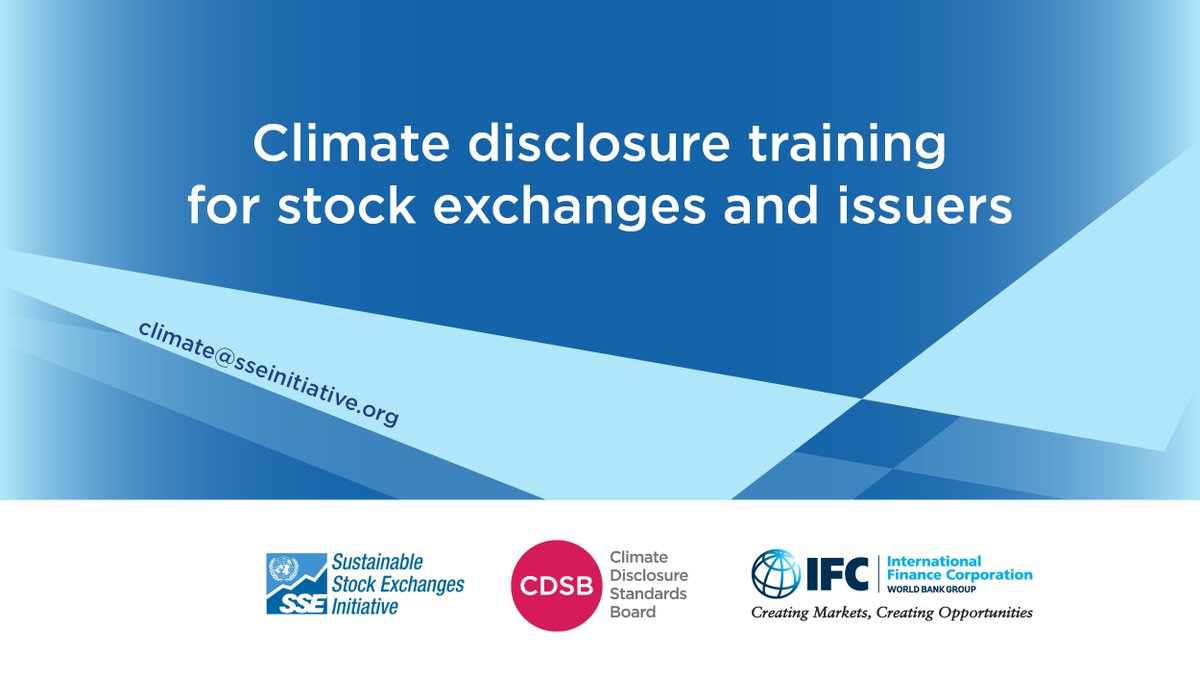 CDSBglobal's tweet image. CDSB joins @SSEinitiative and @IFC_org to provide free climate disclosure training to stock exchanges and issuers bit.ly/3pOg6hQ #TCFDAction #ClimateAction