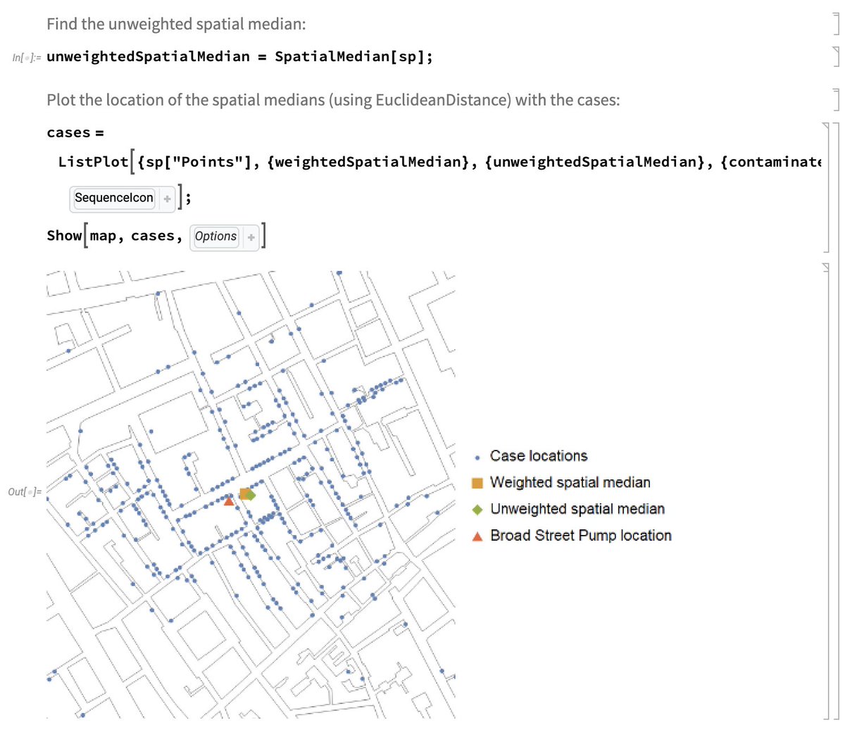 WolframResearch's tweet image. In 1854, John Snow managed to trace a London cholera outbreak back to a contaminated water pump. In this computational essay, Roman Parker explores Snow&apos;s data the #WolframWay using a multiparadigm approach to spatial statistical techniques. community.wolfram.com/groups/-/m/t/2…