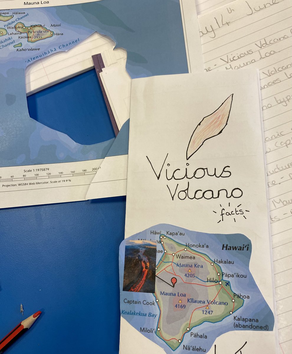 hackforthschool's tweet image. Using research, including locations from @Digimap4Schools to illustrate leaflets. Enjoying purposeful non fiction writing across the curriculum and #primarygeography with @YSJPrimary student @EYPPC_GA @Humanities2020 @jdurran #volcanoes