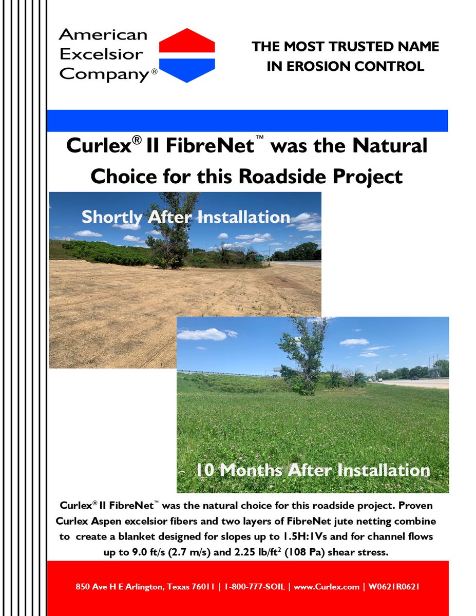 Curlex® II FibreNet™ is an American-made, 100% biodegradable #erosioncontrol option made with 100% biodegradable jute netting. Learn More &gt; bit.ly/AECBiodegradab… 
#americanexcelsior #curlex #erosioncontrol #biodegradable #americanmade #madeinamerica