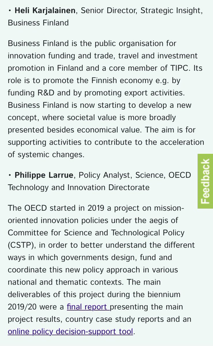 TIPConsortium's tweet image. Welcome our panel today for our #OpenLearningSeries on #Missions and #Transformations 

@hulinaxi of #TIPC member @BusinessFinland 

@ralflindner of @FraunhoferISI 

#PhilippeLarrue of @OECDinnovation  

@digitano of @UUGlobe 

We have lift off! @SussexUBusiness  @SPRU