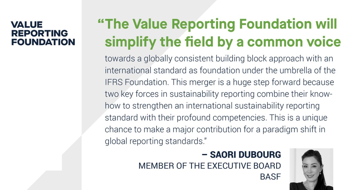 the_VRF's tweet photo. We are pleased to share support for the Value Reporting Foundation from organizations in #G7 nations. Thank you Saori Dubourg @BASF, Germany, for your support as we work to simplify the corporate reporting landscape and drive global alignment.
#valuereporting #corporatereporting https://t.co/NQy9ddizgo