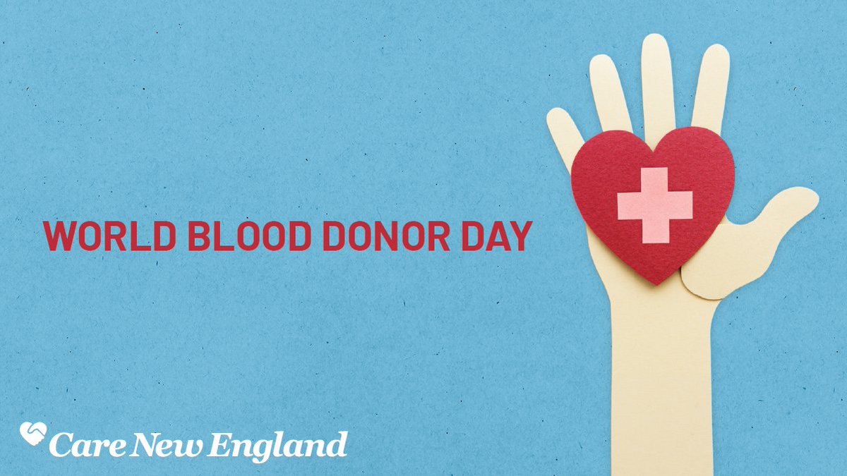 Care New England (@carenewengland) on Twitter photo Today is World Blood Donor Day. We encourage everyone willing & able, to donate blood, it could save someone's life. Schedule your appointment today: hubs.ly/H0Q9svd0
<a href="/RIBloodCenter/">RI Blood Center</a> <a href="/ButlerHospital/">Butler Hospital</a> <a href="/KentHospital/">Kent Hospital</a> <a href="/womenandinfants/">Women & Infants</a> <a href="/TheProvCenter/">TheProvidenceCenter</a> <a href="/Integra_RI/">Integra Community Care Network</a> <a href="/AnchorRI/">Anchor Recovery RI</a> Today is World Blood Donor Day. We encourage everyone willing & able, to donate blood, it could save someone's life. Schedule your appointment today: hubs.ly/H0Q9svd0
<a href="/RIBloodCenter/">RI Blood Center</a> <a href="/ButlerHospital/">Butler Hospital</a> <a href="/KentHospital/">Kent Hospital</a> <a href="/womenandinfants/">Women & Infants</a> <a href="/TheProvCenter/">TheProvidenceCenter</a> <a href="/Integra_RI/">Integra Community Care Network</a> <a href="/AnchorRI/">Anchor Recovery RI</a>